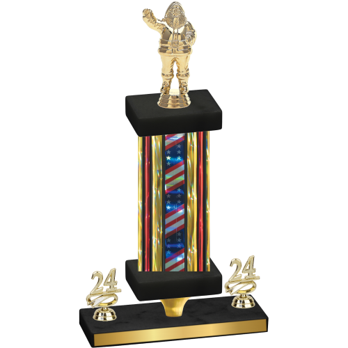 Premium Single Flag USA Year Holiday Trophy