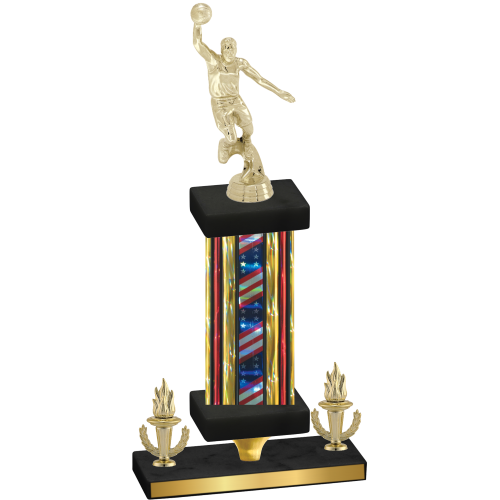 Premium Single Flag USA Victory Basketball Trophy