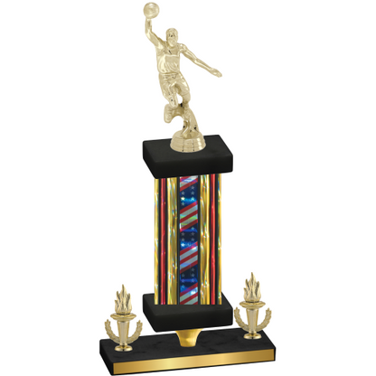 Premium Single Flag USA Victory Basketball Trophy