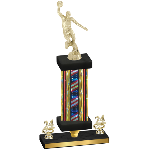 Premium Single Flag USA Year Basketball Trophy
