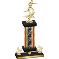 Premium Single Flag USA Fourth Place Flag Football Trophy