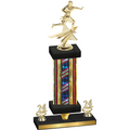 Premium Single Flag USA Year Flag Football Trophy