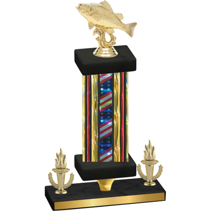 Premium Single Flag USA Victory Fishing Trophy
