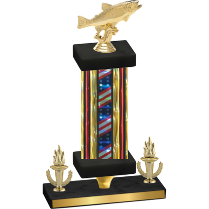 Premium Single Flag USA Victory Fishing Trophy