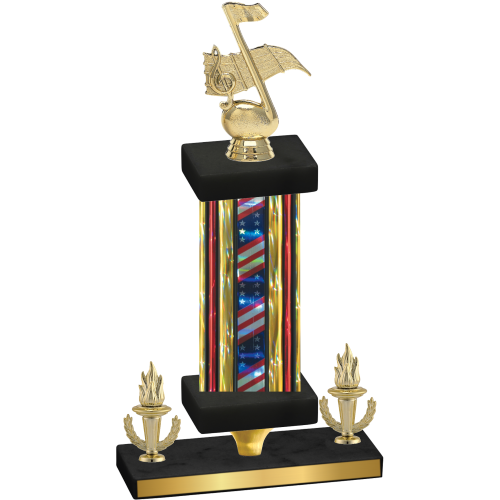 Premium Single Flag USA Victory Music Trophy