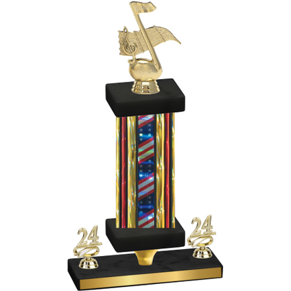 Premium Single Flag USA Year Music Trophy