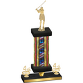 Premium Single Flag USA Fourth Place Golf Trophy