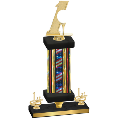 Premium Single Flag USA First Place Golf Trophy