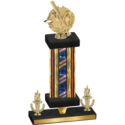 Premium Single Flag USA Victory Baseball Trophy