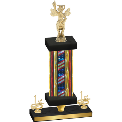 Premium Single Flag USA First Place Academics Trophy