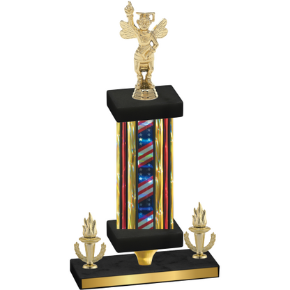 Premium Single Flag USA Victory Academics Trophy