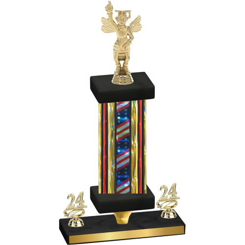 Premium Single Flag USA Year Academics Trophy