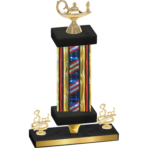 Premium Single Flag USA Third Place Academics Trophy