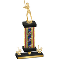 Premium Single Flag USA First Place Softball Trophy