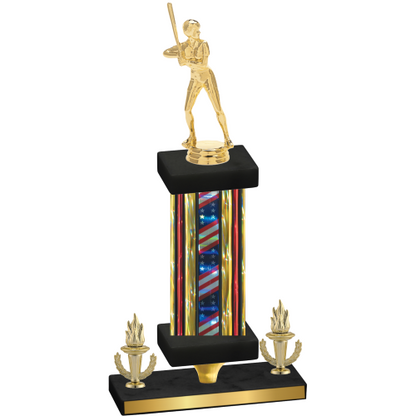 Premium Single Flag USA Victory Softball Trophy