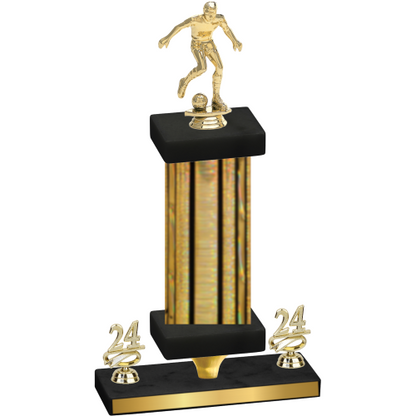 Premium Single Gold Glacier Year Soccer Trophy