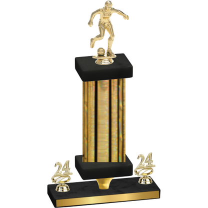 Premium Single Gold Glacier Year Soccer Trophy