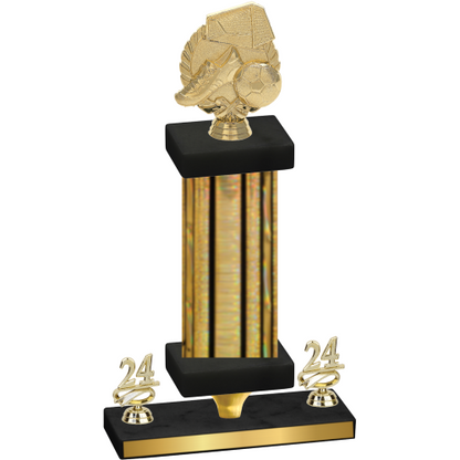 Premium Single Gold Glacier Year Soccer Trophy