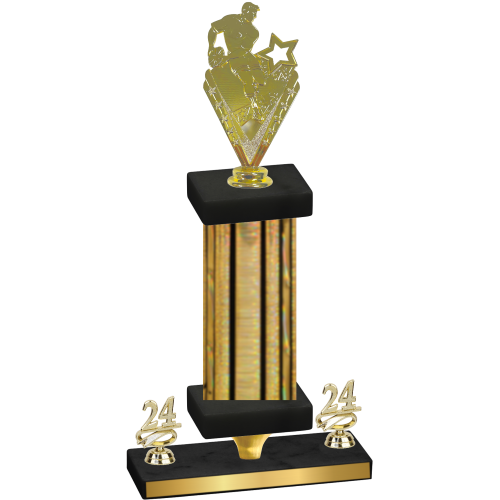 Premium Single Gold Glacier Year Rugby Trophy