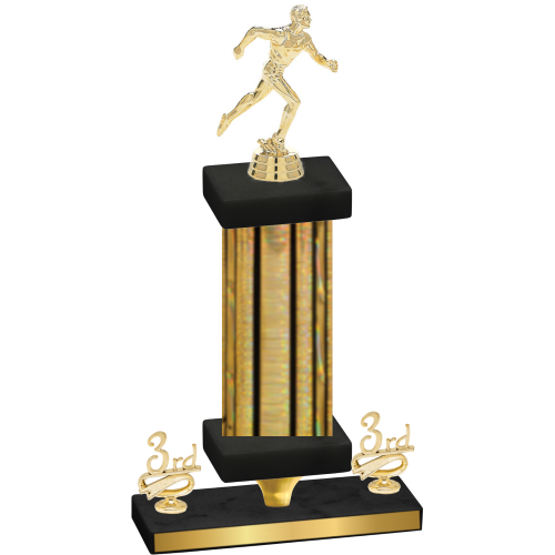Premium Single Gold Glacier Third Place Running Trophy