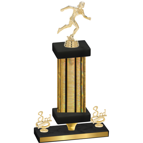 Premium Single Gold Glacier Third Place Running Trophy