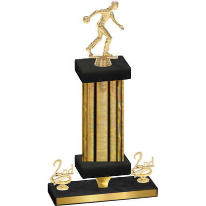 Premium Single Gold Glacier Second Place Bowling Trophy