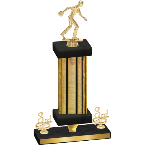 Premium Single Gold Glacier Third Place Bowling Trophy