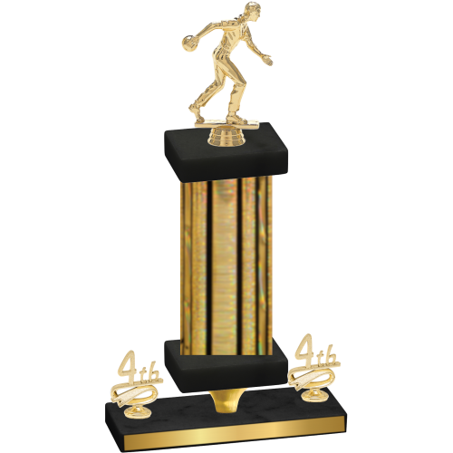 Premium Single Gold Glacier Fourth Place Bowling Trophy