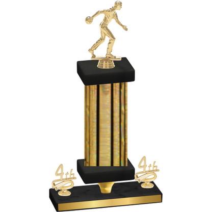 Premium Single Gold Glacier Fourth Place Bowling Trophy