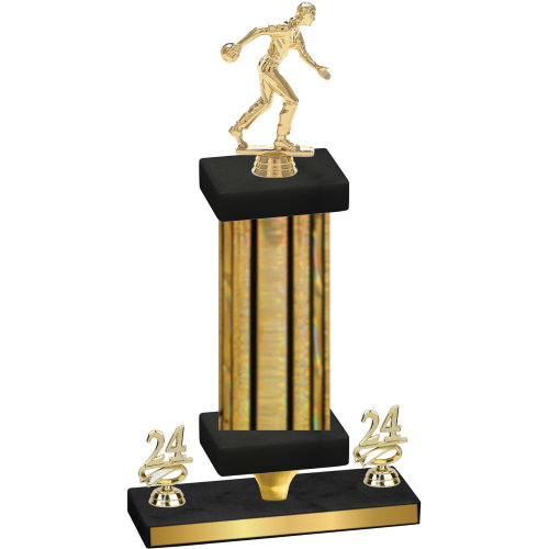 Premium Single Gold Glacier Year Bowling Trophy