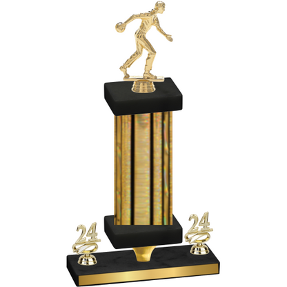 Premium Single Gold Glacier Year Bowling Trophy