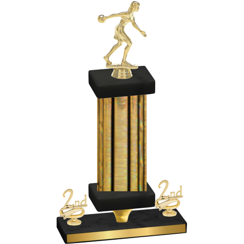 Premium Single Gold Glacier Second Place Bowling Trophy