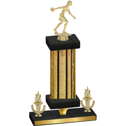 Premium Single Gold Glacier Victory Bowling Trophy