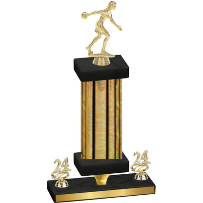 Premium Single Gold Glacier Year Bowling Trophy