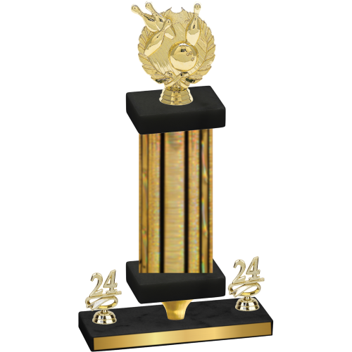 Premium Single Gold Glacier Year Bowling Trophy