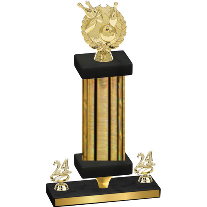 Premium Single Gold Glacier Year Bowling Trophy