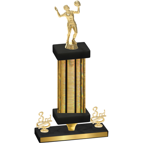 Premium Single Gold Glacier Third Place Volleyball Trophy