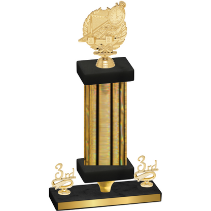 Premium Single Gold Glacier Third Place Swimming Trophy
