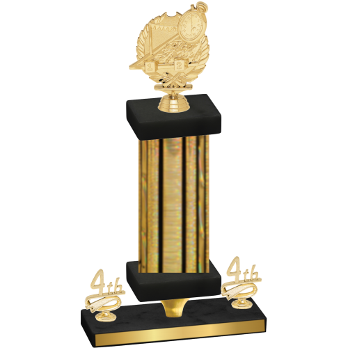 Premium Single Gold Glacier Fourth Place Swimming Trophy