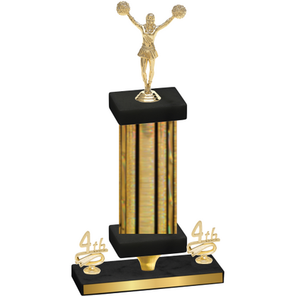 Premium Single Gold Glacier Fourth Place Cheerleading Trophy