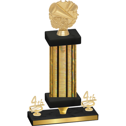 Premium Single Gold Glacier Fourth Place Cheerleading Trophy