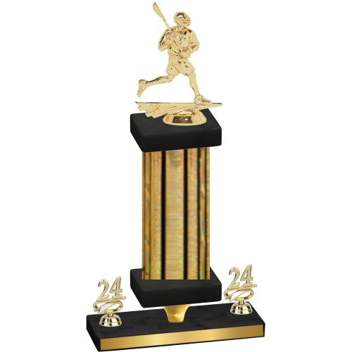 Premium Single Gold Glacier Year Lacrosse Trophy