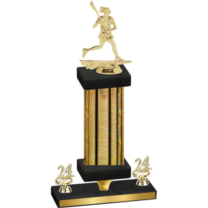 Premium Single Gold Glacier Year Lacrosse Trophy