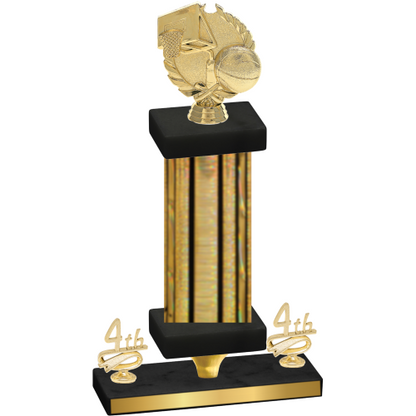 Premium Single Gold Glacier Fourth Place Basketball Trophy