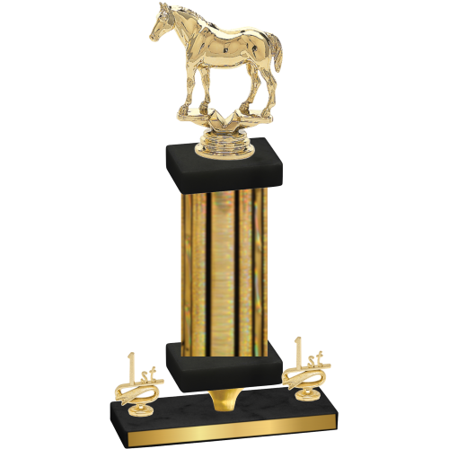 Premium Single Gold Glacier First Place Horses Trophy