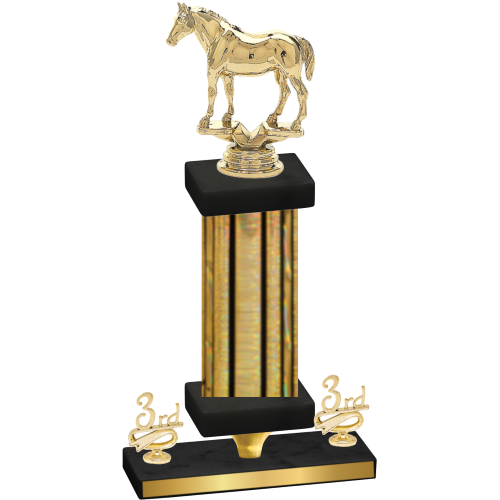 Premium Single Gold Glacier Third Place Horses Trophy