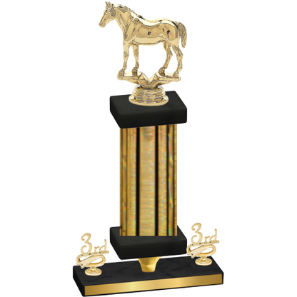 Premium Single Gold Glacier Third Place Horses Trophy