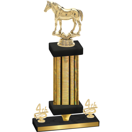 Premium Single Gold Glacier Fourth Place Horses Trophy