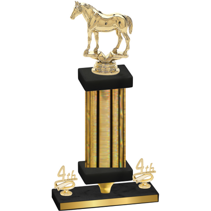 Premium Single Gold Glacier Fourth Place Horses Trophy