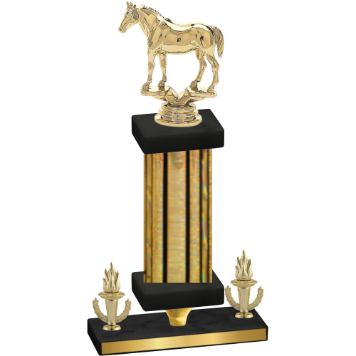 Premium Single Gold Glacier Victory Horses Trophy
